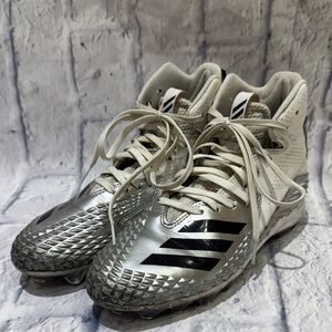 adidas Kids Silver and White Cleats